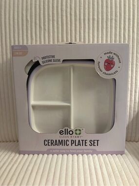 Ello Clean Start Ceramic Plate Set in Dewdrop & Sugarplum